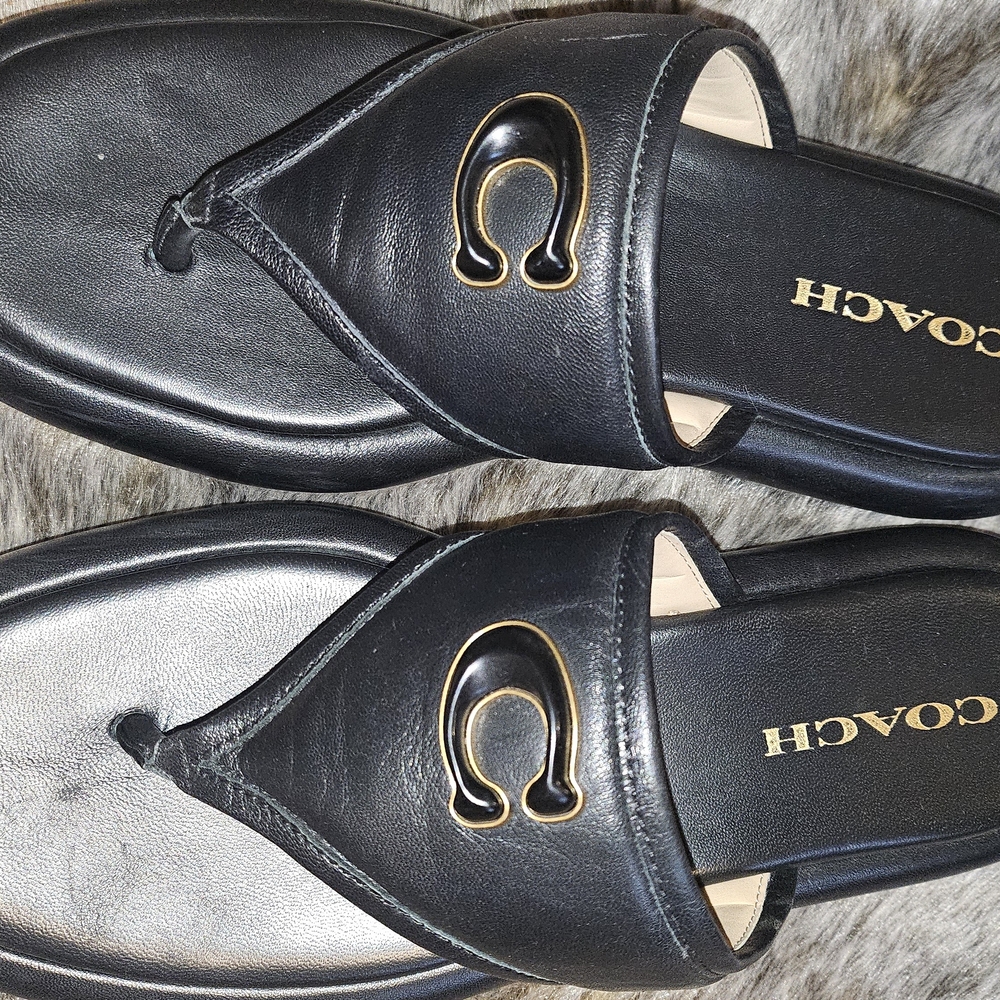 Coach Black Leather Women's Sandals